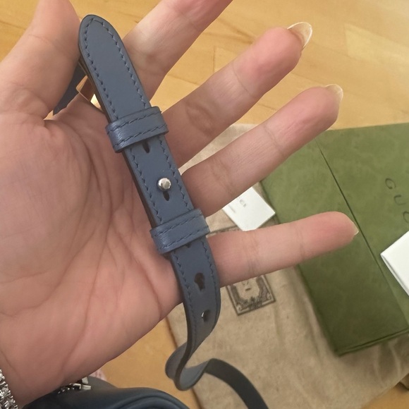 Almost New Gucci Marmont in denim blue leather - Picture 11 of 13